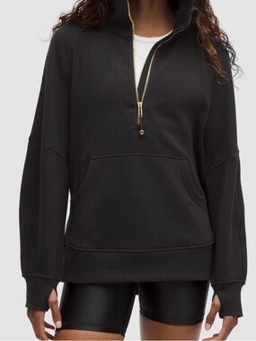 lululemon Scuba Oversized Funnel-Neck Half-Zip *Gold Zipper - Black XS/S